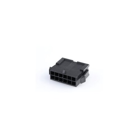 Molex Pin & Sleeve Plug, 12 Pole, Black, Spring Clamp Terminals Wire Connection Type 43020-1210